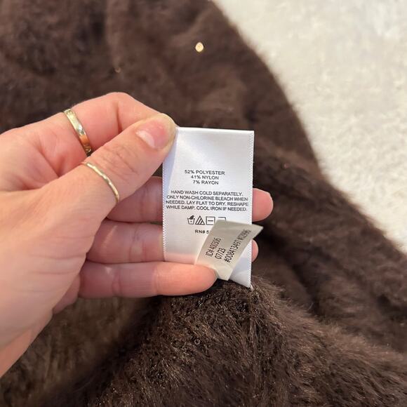 Express Womens Chocolate Brown Chic Soft Cardigan Sz Small *Missing Belt - Picture 7 of 7